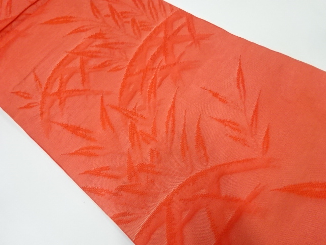  紗 笹模様織出し名古屋帯